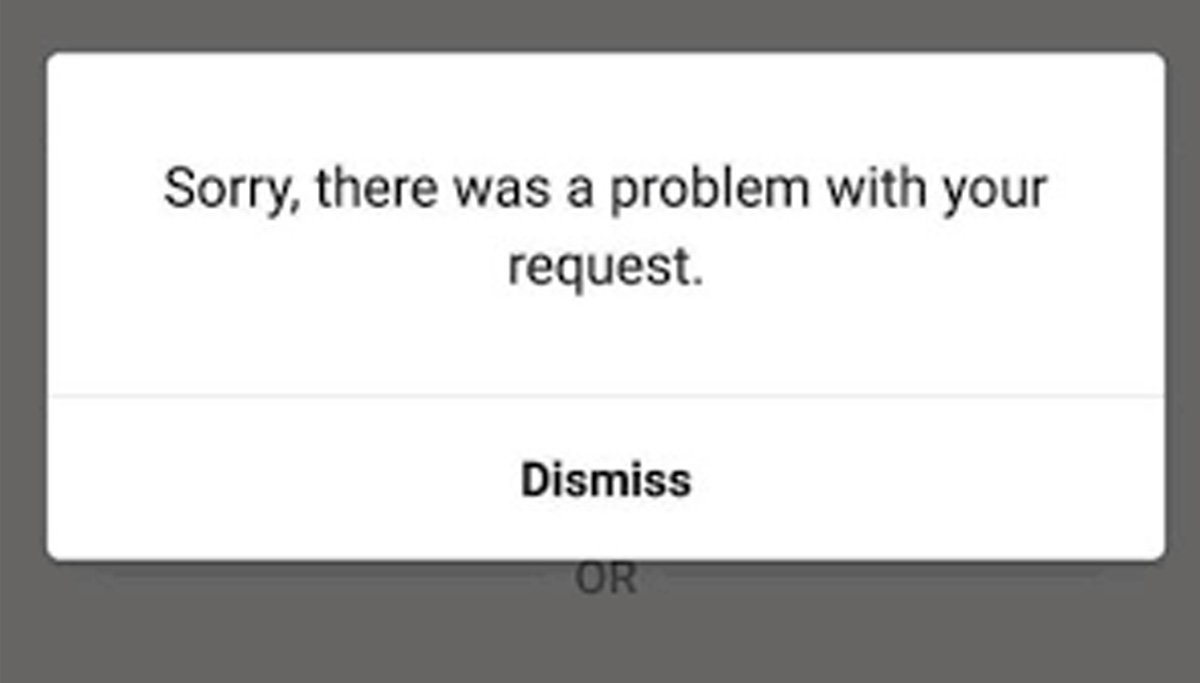 there was a problem with request instagram