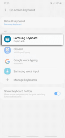 Samsung Keyboard Settings 2