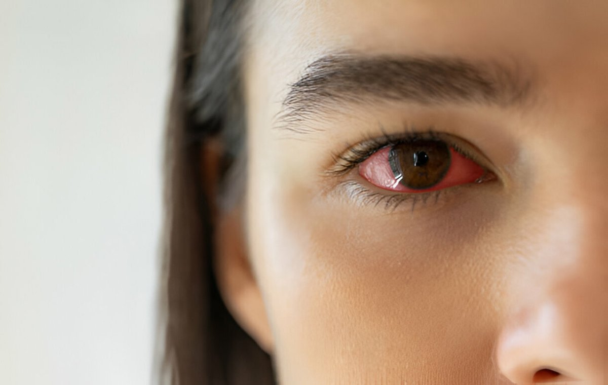 قرمزی چشم به دلیل التهاب ملتحمه