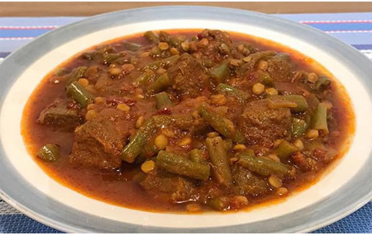 طرز تهیه خورش لوبیا سبز با لپه