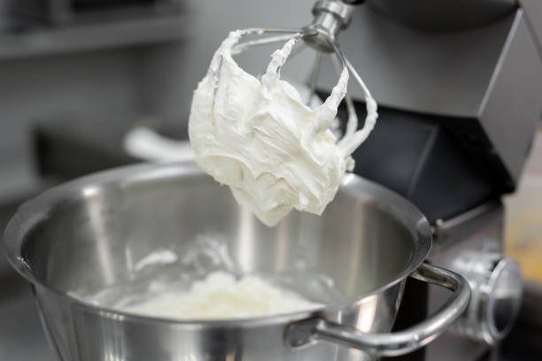 Cream in kitchen mixer