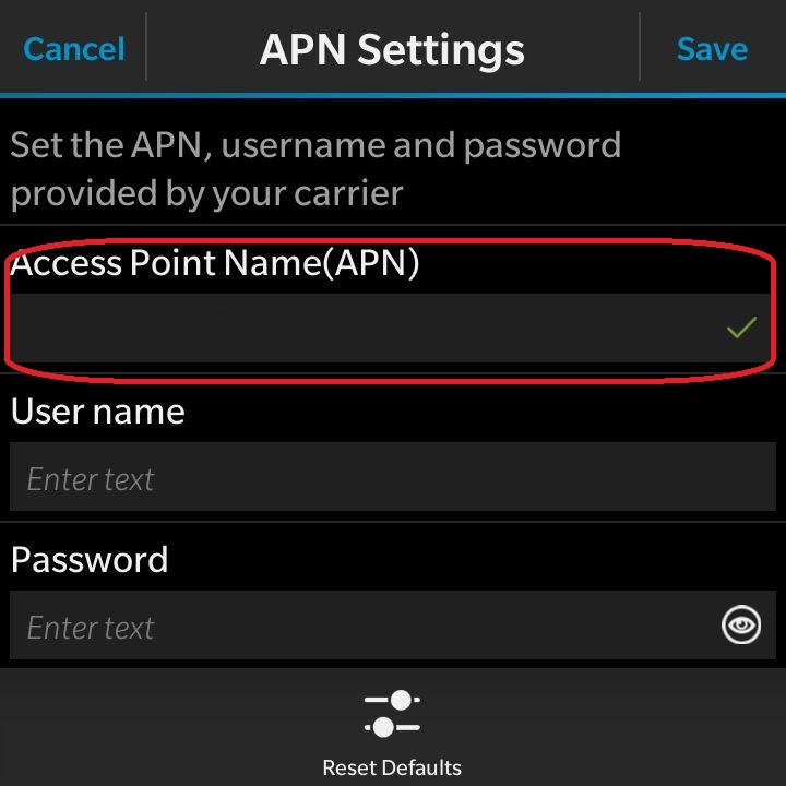 تنظیمات APN گوشی بلک بری