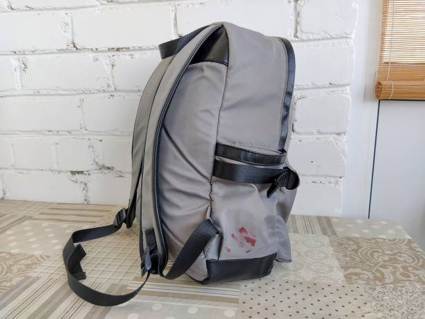 Gray backpack dirty