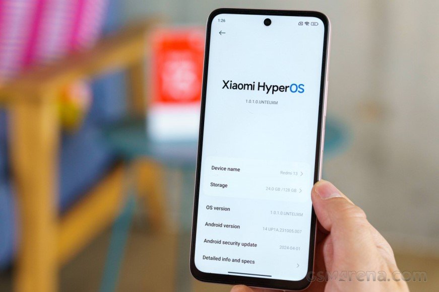 رابط کاربری Hyper OS گوشی Redmi 13