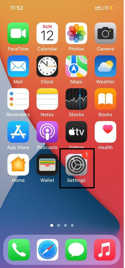 تنظیمات شاتل موبایل iOS