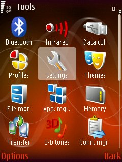 تنظیمات شاتل موبایل Symbian