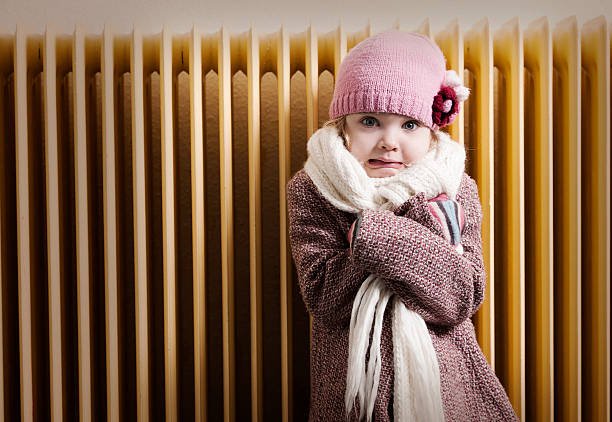 Electric fan heater in the cozy home interior.