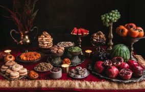 تزئین سفره شب یلدا برای عروس