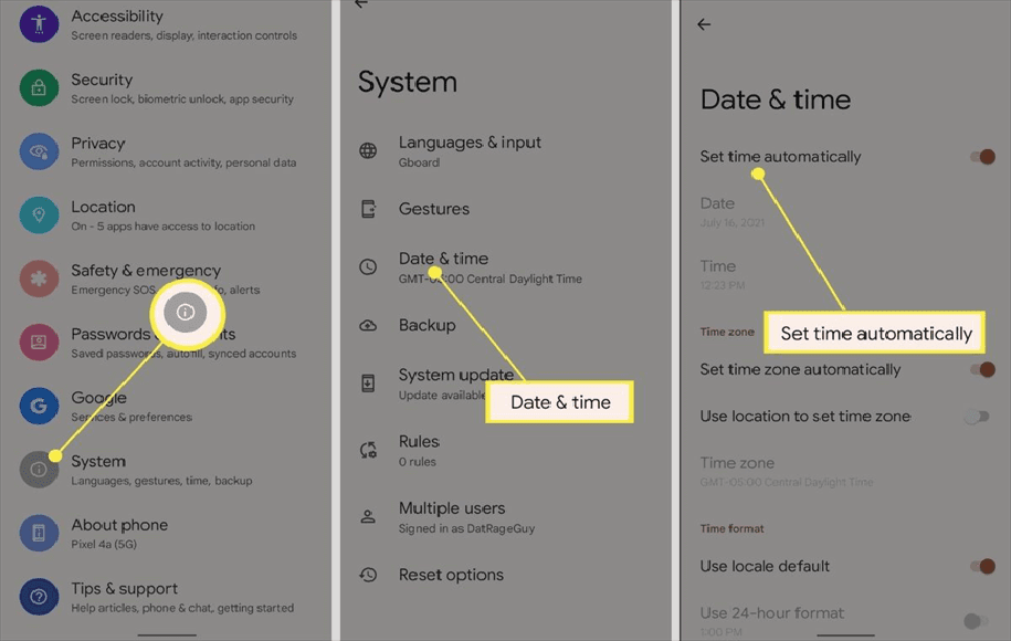 Automatic Date & Time