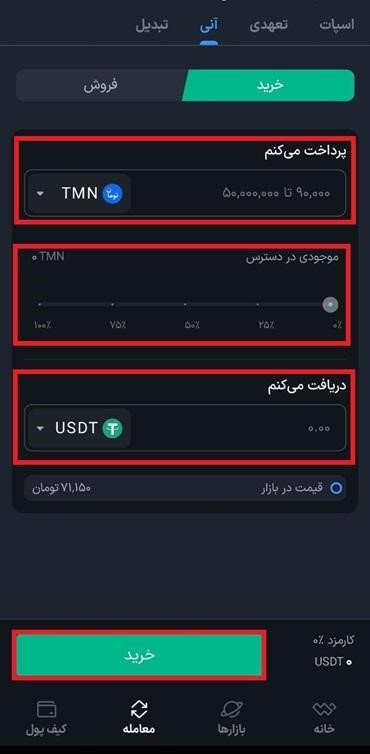 خرید آنی تتر در والکس