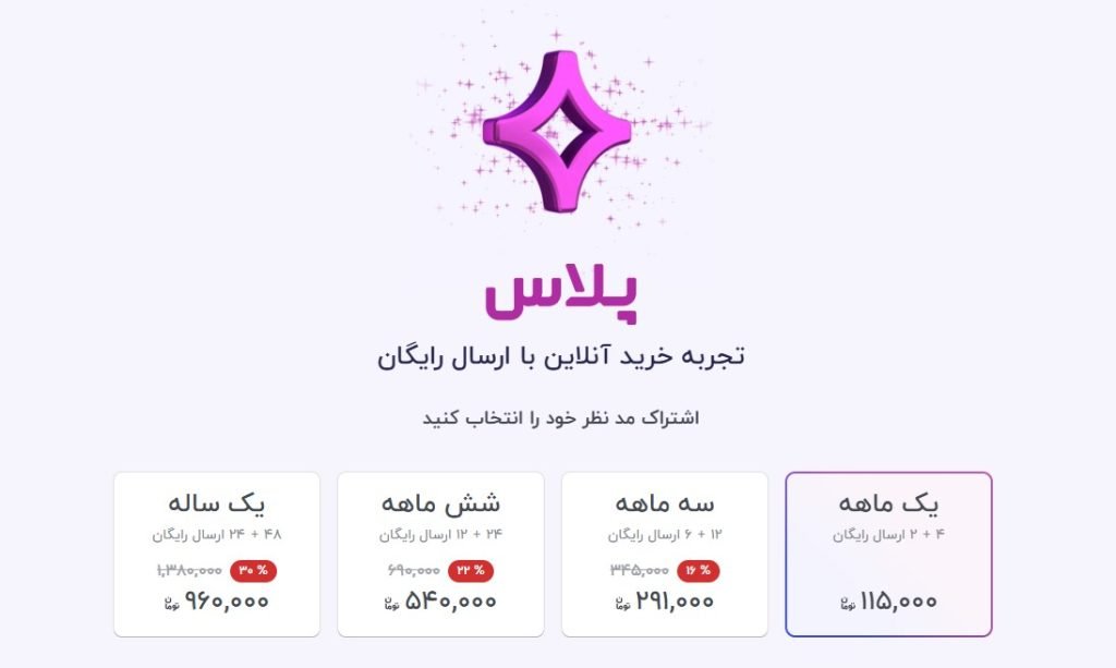 انواع اشتراک پلاس